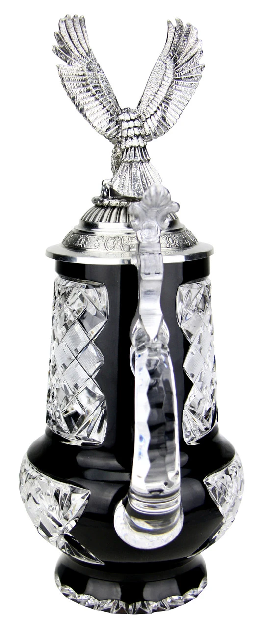 Lord Of Crystal Eagle German Beer Stein Black | 3D Flying Eagle Lid - Image 6