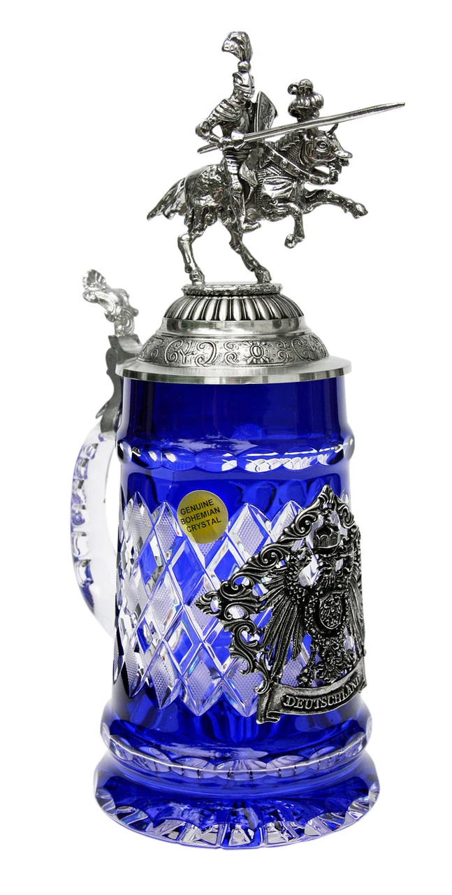 Lord Of Crystal German Knight Beer Stein Blue