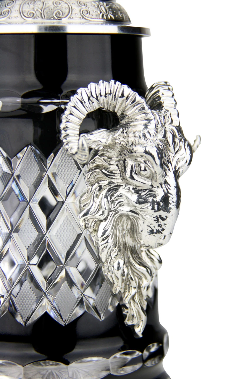 Lord Of Crystal Ram German Beer Stein Black | 3D Ram Lid 5 Lord Of Crystal Ram German Beer Stein Black | 3D Ram Lid - Image 3