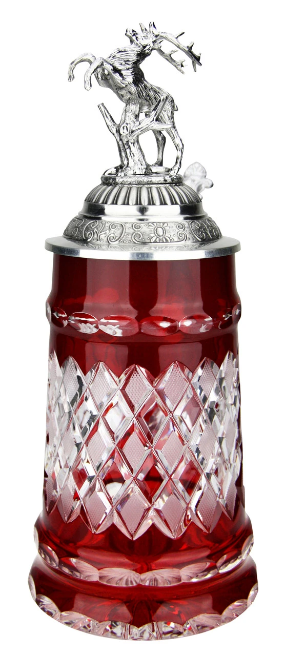 Lord Of Crystal Red German Beer Stein | 3D Stag Lid 5 Lord Of Crystal Red German Beer Stein | 3D Stag Lid - Image 3