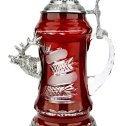 Lord Of Crystal Stag German Beer Stein Red | 3D Stag Lid | Hoof Feet -Deals Steinking Store Lord of Crystal Stag German Beer Stein Red 3D Stag Lid Hoof Feet K6004RZFHH RS SM 15443.1575160845