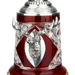 Lord Of Crystal Stag German Beer Stein Red | 3D Stag Lid -Deals Steinking Store Lord of Crystal Stag German Beer Stein Red 3D Stag Lid K6006RHH FNT SM 40266.1558555974