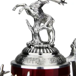 Lord Of Crystal Stag German Beer Stein Red | 3D Stag Lid -Deals Steinking Store Lord of Crystal Stag German Beer Stein Red 3D Stag Lid K6006RHH Lid Detail SM 68283.1558555987
