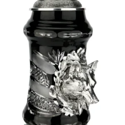 Lord Of Crystal Wolf German Beer Stein Black | 3D Howling Wolf Lid | Wolf Paw Feet -Deals Steinking Store Lord of Crystal Wolf German Beer Stein Black 3D Howling Wolf Lid Paw Feet K6004SZFWW LA SM 73518.1591216761