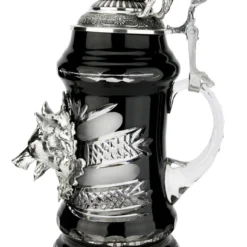 Lord Of Crystal Wolf German Beer Stein Black | 3D Howling Wolf Lid | Wolf Paw Feet -Deals Steinking Store Lord of Crystal Wolf German Beer Stein Black 3D Howling Wolf Lid Paw Feet K6004SZFWW RS SM 39253.1591216683