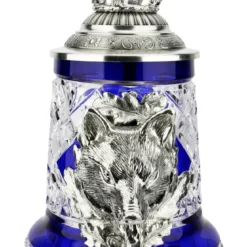 Lord Of Crystal Wolf German Beer Stein Blue | 3D Howling Wolf Lid -Deals Steinking Store Lord of Crystal Wolf German Beer Stein Blue 3D Howling Wolf Lid K6006BLWW FNT SM 05616.1679769927