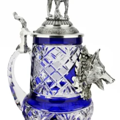 Lord Of Crystal Wolf German Beer Stein Blue | 3D Howling Wolf Lid -Deals Steinking Store Lord of Crystal Wolf German Beer Stein Blue 3D Howling Wolf Lid K6006BLWW LS SM 96956.1679769974