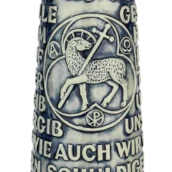 Lord's Prayer Beer Stein Cobalt With Shell Thumblift