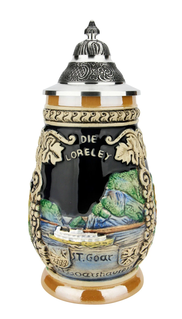 Loreley St. Goar Rhein River Beer Stein 3 Loreley St. Goar Rhein River Beer Stein