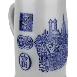 Munich Breweries 1 Liter Salt Glaze Stoneware Beer Mug