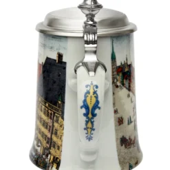 Zimmermann Munich Marienplatz Market Porcelain Beer Stein -Deals Steinking Store Munich Market Porcelain Beer Stein Z9400 Back SM 05989.1432659430