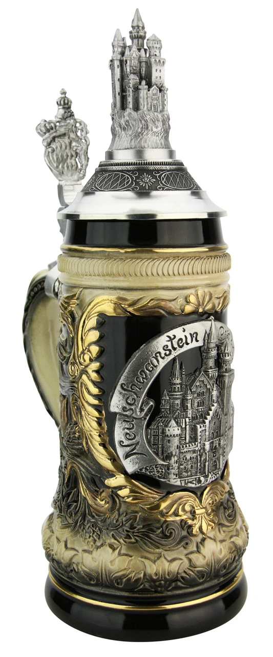 Neuschwanstein Beer Stein With Castle Lid 4 Neuschwanstein Beer Stein With Castle Lid - Image 2