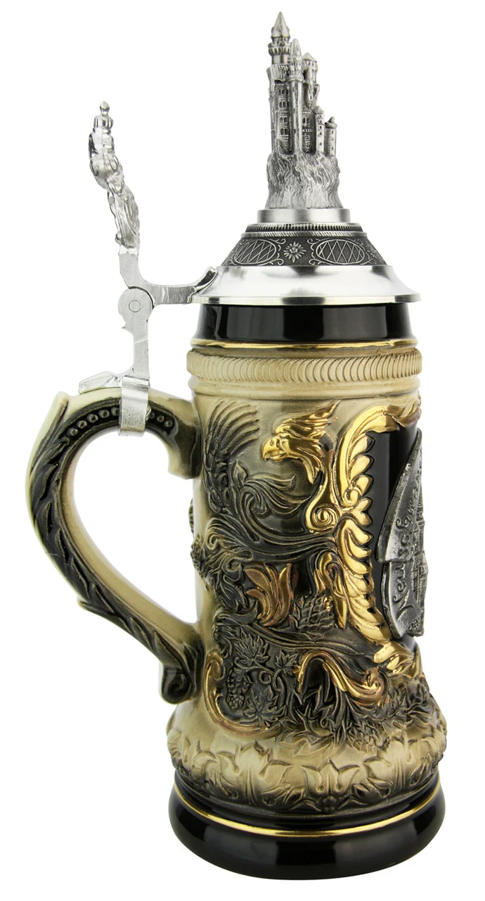 Neuschwanstein Beer Stein With Castle Lid 5 Neuschwanstein Beer Stein With Castle Lid - Image 3