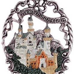 Neuschwanstein Castle German Pewter Christmas Tree Ornament