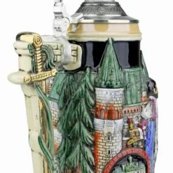 Neuschwanstein And King Ludwig Castle 3D Beer Stein With Castle Lid -Deals Steinking Store Neuschwanstein and King Ludwig Castle 3D Beer Stein with Castle Lid ZB19989910N Back SM 75367.1541375902