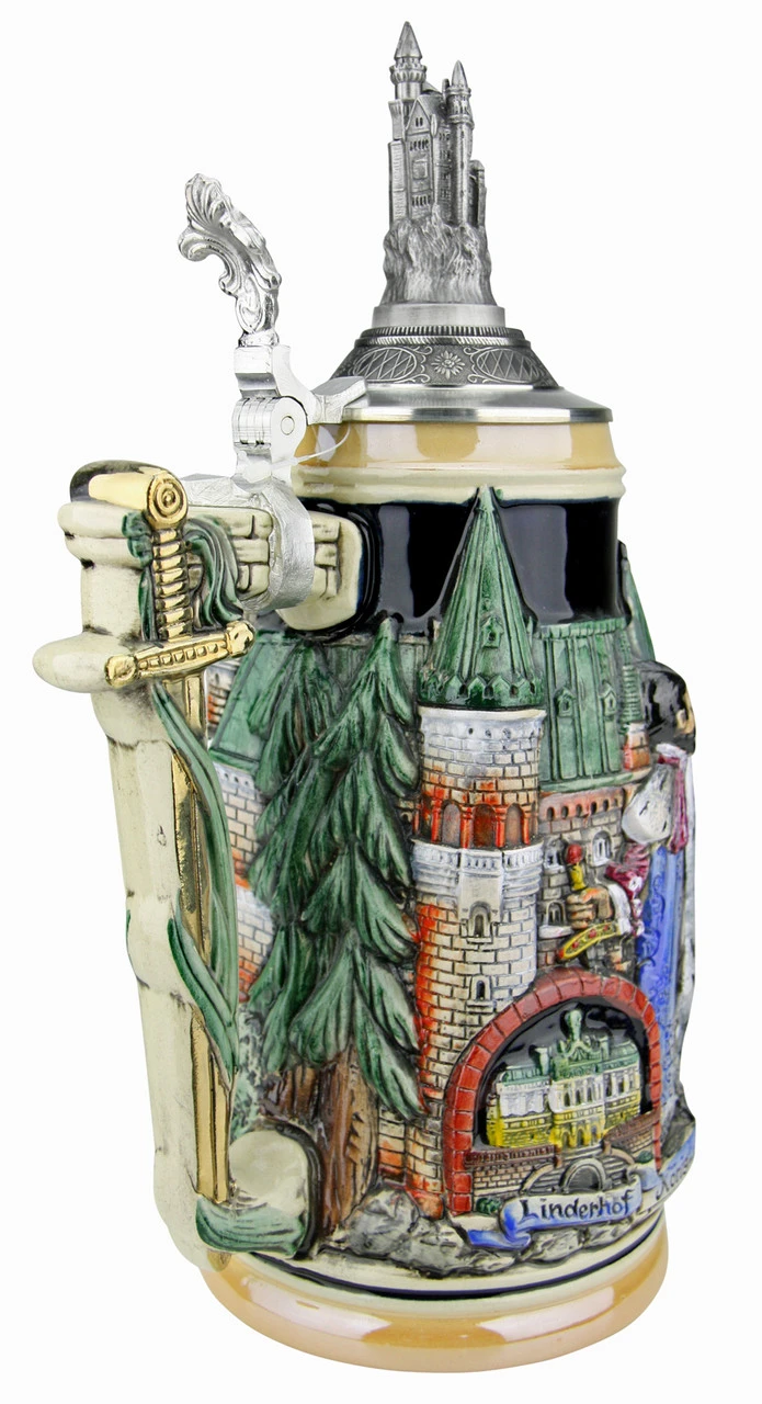 Neuschwanstein And King Ludwig Castle 3D Beer Stein With Castle Lid - Image 5