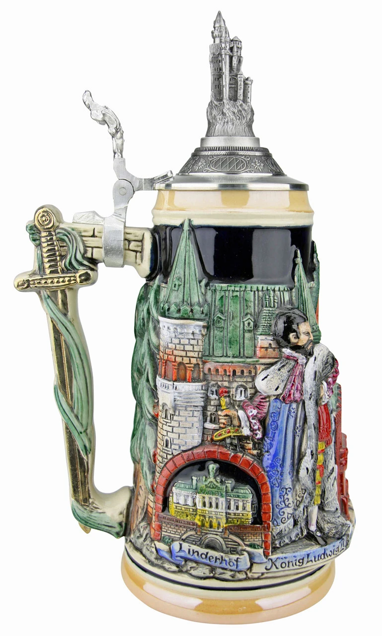 Neuschwanstein And King Ludwig Castle 3D Beer Stein With Castle Lid - Image 6