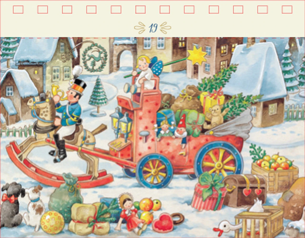 Nostalgic Christmas Card 24 Postcards Tear Off German Advent Calendar - Image 2