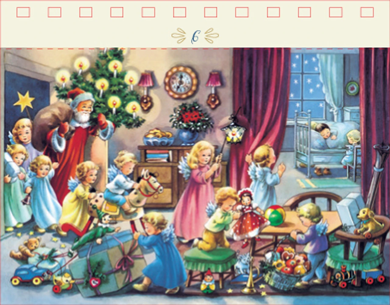 Nostalgic Christmas Card 24 Postcards Tear Off German Advent Calendar - Image 7