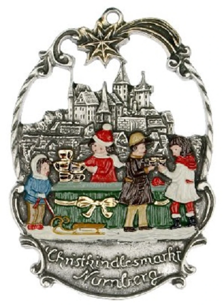 Nuremberg Christmas Market German Pewter Christmas Ornament