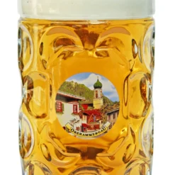 Oberammergau Dimpled Oktoberfest Glass Beer Mug 1 Liter