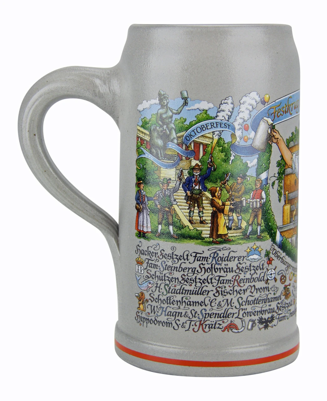 Official Munich Oktoberfest 2013 Wirtekrug Salt Glaze Beer Mug - Image 4