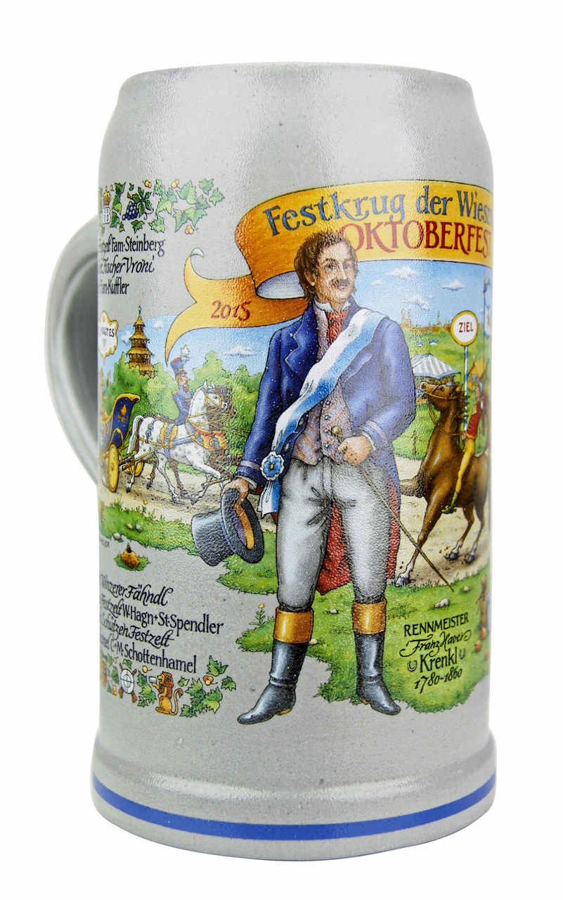 Official Munich Oktoberfest 2015 Wirtekrug Salt Glaze Beer Mug