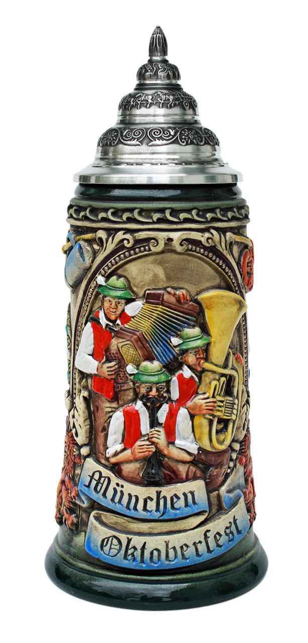 Oktoberfest Oompah Band Beer Stein Rustic 3 Oktoberfest Oompah Band Beer Stein Rustic