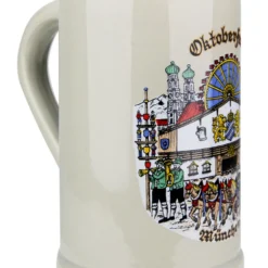 Oktoberfest Stoneware Beer Mug 1 Liter