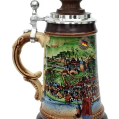 Old Heidelberg Beer Stein With Wood Lid