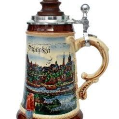 Old Munich Beer Stein With Wood Lid -Deals Steinking Store Old Munich Wooden Lid Beer Stein K465M RS SM 45947.1401733875