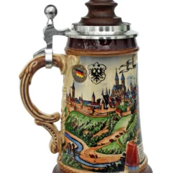 Old Rothenburg Beer Stein With Wood Lid