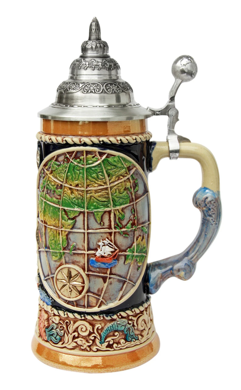 Old World Globe Four Elements Beer Stein 4 Old World Globe Four Elements Beer Stein - Image 2