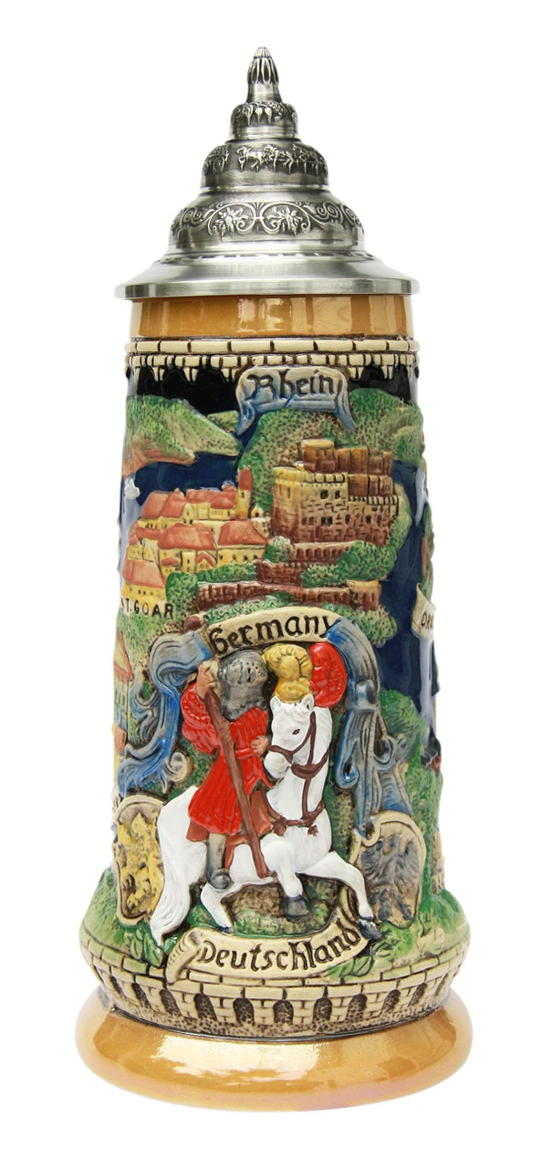 Rhein River Panorama Beer Stein 3 Rhein River Panorama Beer Stein