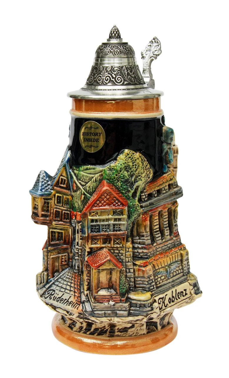 Rhein River Towns Souvenir Beer Stein 3 Rhein River Towns Souvenir Beer Stein