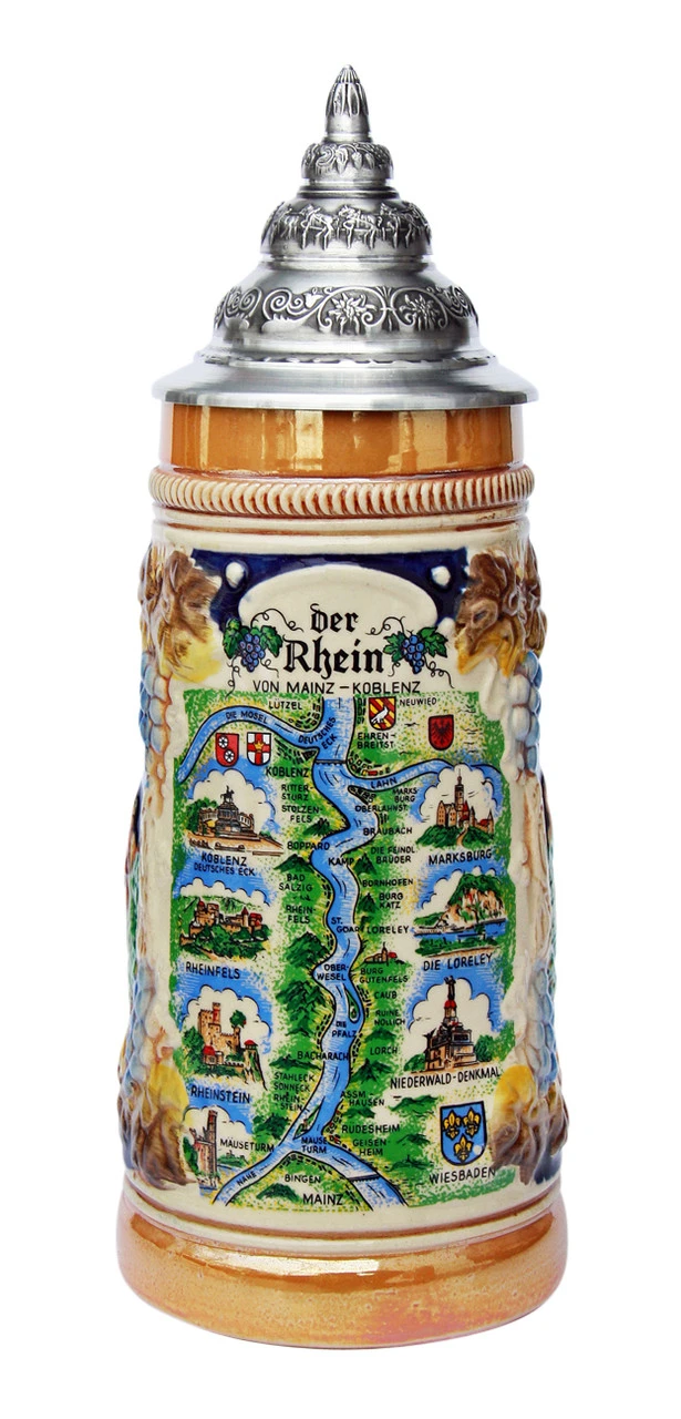 Rhein River Travel Destinations Beer Stein 3 Rhein River Travel Destinations Beer Stein