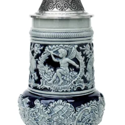 Rococo Cherub Prosit Beer Stein Cobalt