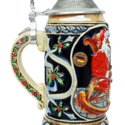 Santa Christmas Beer Stein With Faceted Crystal Lid -Deals Steinking Store Santa Beer Stein with Crystal Lid K042K LS SM 18893.1507300285