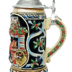 Santa Christmas Beer Stein With Faceted Crystal Lid -Deals Steinking Store Santa Beer Stein with Crystal Lid K042K RS SM 58176.1507300261