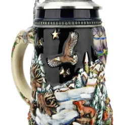 Santa In Balloon German Christmas Beer Stein | Blue Finish 10 Santa In Balloon German Christmas Beer Stein | Blue Finish -Deals Steinking Store Santa in Balloon German Christmas Beer Stein Blue Finish K049BL LA SM 58425.1653586537