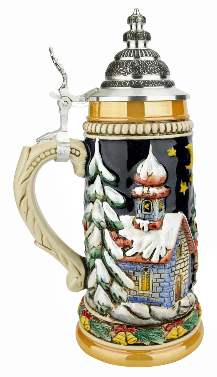 Santas Alpine Sleigh Ride Christmas German Beer Stein - Image 3