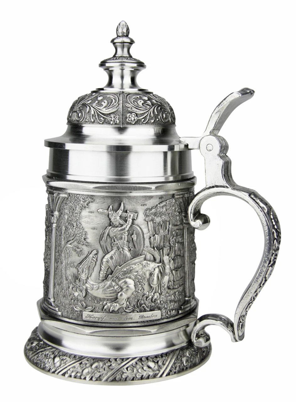 Siegfried Treasure Of The Nibelungen Pewter Beer Stein - Image 3
