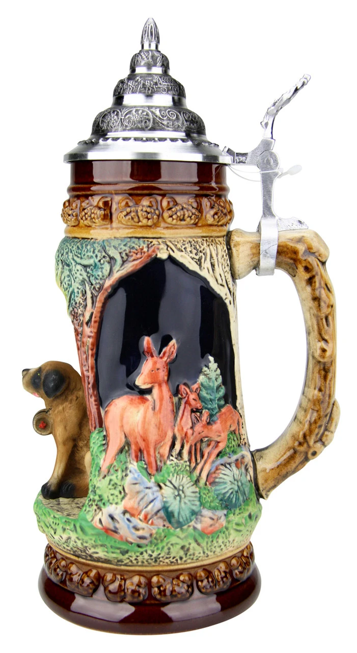 St Bernard Dog Wildlife Grotto Beer Stein - Image 4