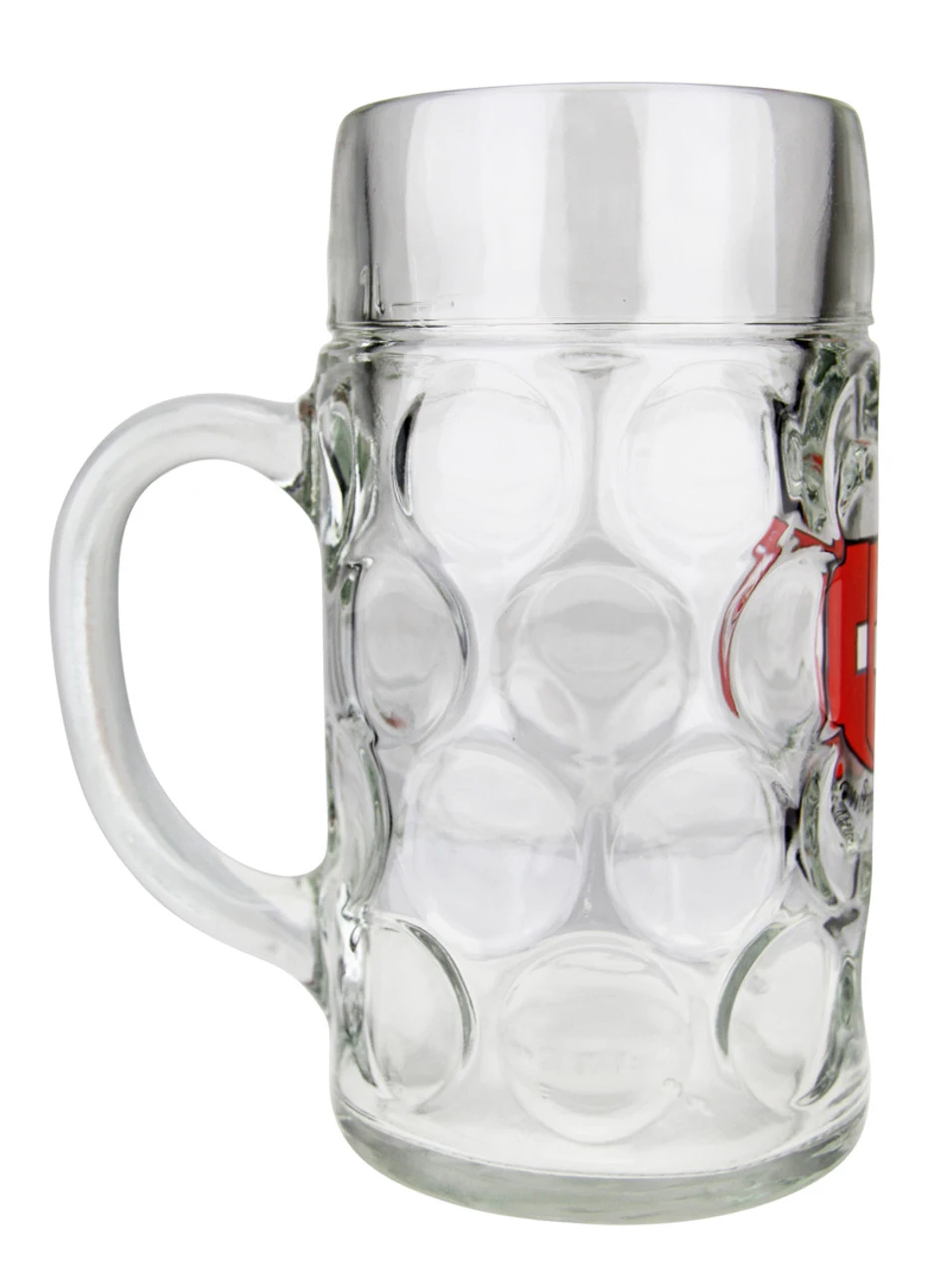Swiss Cross Dimpled Oktoberfest Glass Beer Mug 1 Liter 4 Swiss Cross Dimpled Oktoberfest Glass Beer Mug 1 Liter - Image 2