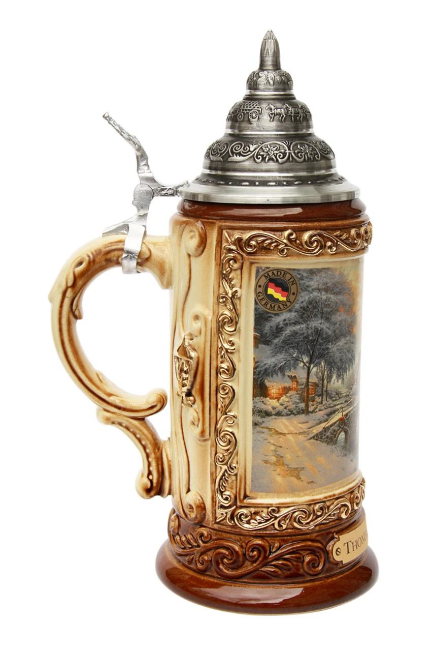 Thomas Kinkade Cobblestone Christmas Beer Stein 5 Thomas Kinkade Cobblestone Christmas Beer Stein - Image 3