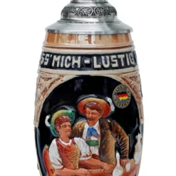 German Couple Barrel Shaped Beer Stein