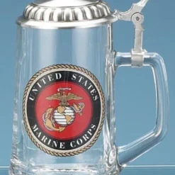 U.S. Marine Corps Glass Beer Stein