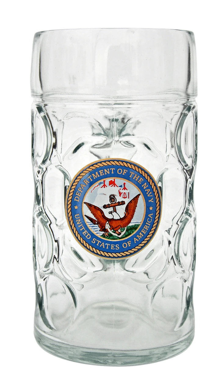 US Navy Dimpled Oktoberfest Glass Beer Mug 1 Liter - Image 3