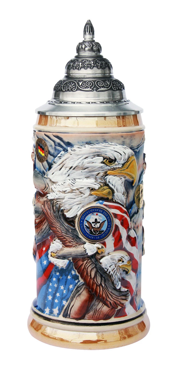 US Navy Eagle Of Freedom Beer Stein 3 US Navy Eagle Of Freedom Beer Stein