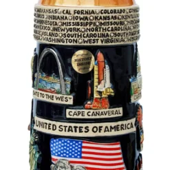 United States Panorama Beer Stein With Liberty Bell Lid